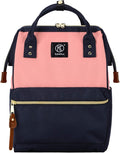 Kah&Kee Polyester Travel Backpack Functional Anti-theft School Laptop for Women Men (Pink* Navy, Small) by KahKee