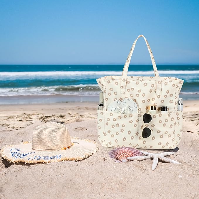 Bluboon Beach Bags for Women, Large Waterproof Tote Bag With Wet Compartment for Pool Weekender Travel Gym - Image 3
