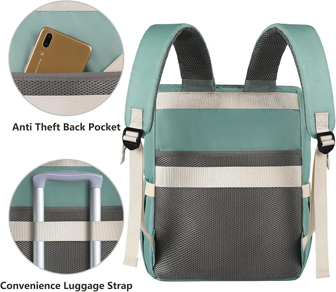 FALANKO Laptop Backpack for Women,Doctor Teacher Nurse Work Bookbag for 15.6 Inch Laptop,Large Travel Wide Open College Shoulder Purse Bag With RFID Anti Theft - Image 5