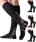 4 Pairs Compression Socks For Women and Men 20-30mmHg Graduated Compression Circulation Support Socks For Travel by Mosithings