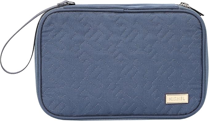 NISHEL Travel Cord Organizer Case, Double Layers Tech Electronic Bag, Essentials for Charger, Cable, Phone, Flash drive, Large, Aegean-Blue | Double-layer bag keeps chargers, cables, flash drive, and small tech essentials organized for trip, Large, Aeg... - Image 8