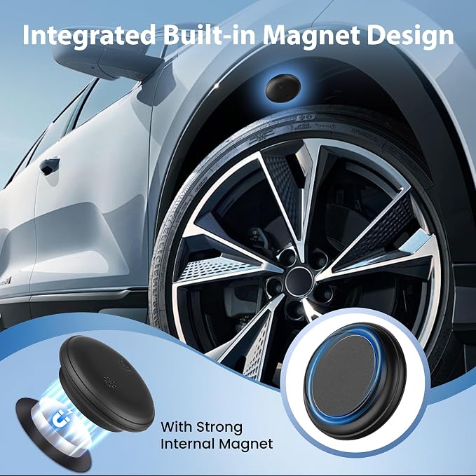 GPS Tracker for Vehicles iOS & Android, Undetectable Mini Hidden Magnetic Locator, No Monthly Fee/No SIM Card, Silicone Case & Keychain Clip Included, Ultra-Slim, IP68 Waterproof, 1 Year Working Time - Image 5