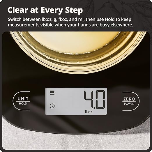 Greater Goods Food Scale, Slim & Compact Build, 1g Precision (Black Glass) | Digital Kitchen Scale for Cooking, Meal Prep & Portion Control, Tare, Auto Shut-Off, g/oz/lb/ml Conversion & Calorie Tracking - Image 7