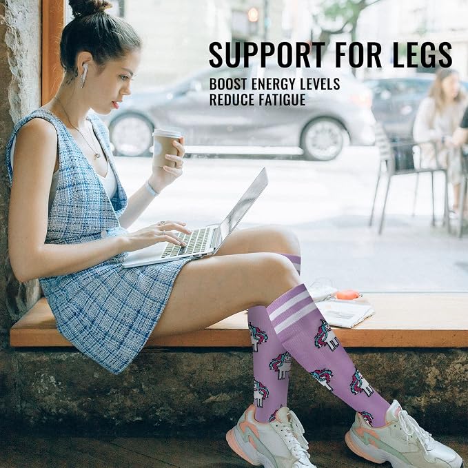 fenglaoda Compression Socks for Women Men 3 Pairs Graduated Compression Support Circulation Socks for Nurses - Image 4
