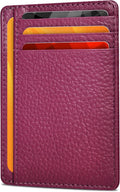 Slim Minimalist Leather RFID Blocking Front Pocket Wallet, Dark Pink by OakLeathers
