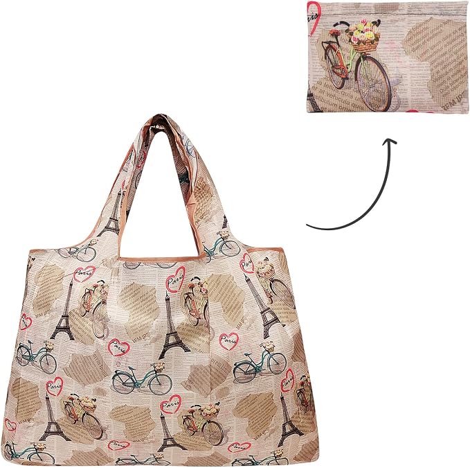 allydrew Large Foldable Tote Nylon Reusable Grocery Bags - Image 5