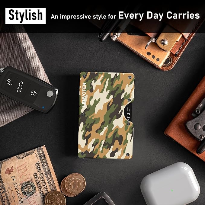 Lenvoten Upgraded Hinged Minimalist Wallet for Men, RFID Blocking Wallet | Slim Metal Aluminum, Credit Card Holder, Money Clip Holds 20 Cards, Premium Scratch-Resistant Finish, Ideal Gift for Men - Image 5