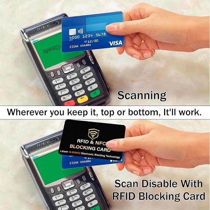 SaiTech IT RFID Blocking Card for Credit Debit ID Card, Black | Slim Anti-Theft Contactless NFC RFID Blocker Protector, Easily Fit into Wallet and Purse, for Men & Women - Image 5