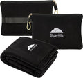 BlueHills Premium Soft Lightweight Travel Blanket Pillow 2 in 1 - Black | 2 in 1 Compact Travel Pillow, 70 X 56 Inches Long, Portable & Lightweight, Long Flight Comfort, Traveling Essential Accessory by BlueHills