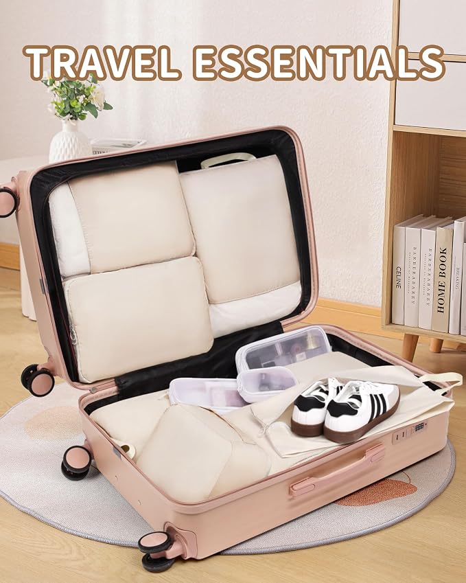 11pc Compression Packing Cubes for Travel, Expandable Suitcase Organizer Bags Set for Carry on Luggage, Essential Travel Accessories for Clothes, Beige - Image 6