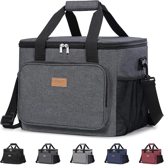 Lifewit Large Lunch Bag, Insulated Lunch Box, Soft Cooler Cooling Tote for Adult Men Women, Dark Gray 40-Can (24L) by Lifewit