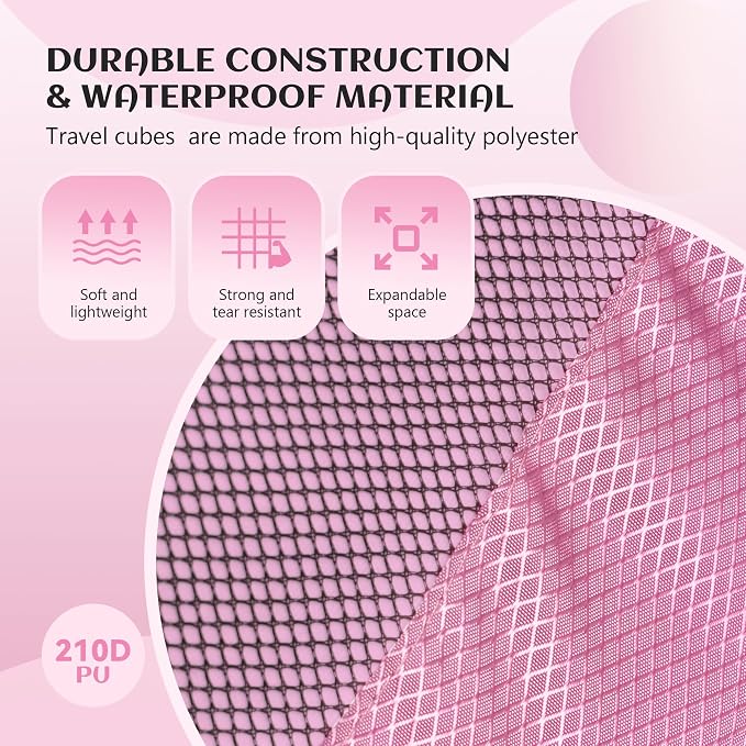 Compression Packing Cubes for Travel Organizer Boxes, Compressible Luggage Cubes Essential Travel Accessories - Image 3