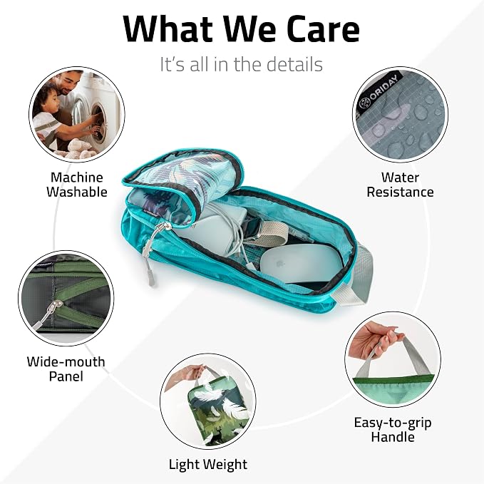 Set of 8 compression packing cubes for travel accessories- Expandable bags for clothing, toiletry, backpacks, organizing essentials (Holiday) - Image 5