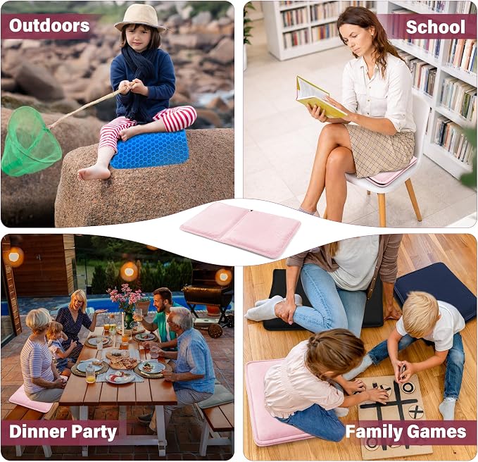 SPRING SEAON Large Gel Seat Cushion for Pressure Relief, Honeycomb Design | Extra-Thick Gel Filling, Honeycomb Design, Anti-Slip Bottom, Long-Sitting Comfort for Travel, Airplanes, Office & Cars - Image 9