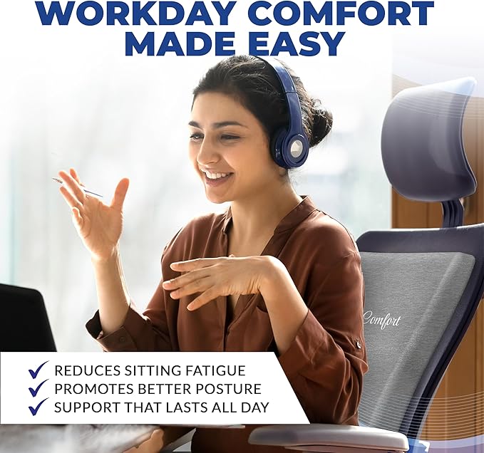 Stratos, Pure Cooling Memory Foam Seat Cushion, Ergonomic Support, Portable for Airplanes, Office Chairs, Cars, and Trains, Pressure Relief - Image 5