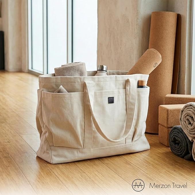 Lisa Tote | 35L | TOTE-136 Natural | Everyday Utility, Versatile Gym, Beach & Market Bag, Daily Carry, Sturdy Cotton Canvas, Fits Under Airline Seat, TSA Friendly - Image 5