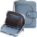 GAEKEAO Women's Leather Wallet RFID Blocking Card Holder with Many Compartments Small Purse with Zipper Key Chain Wallets by GAEKEAO