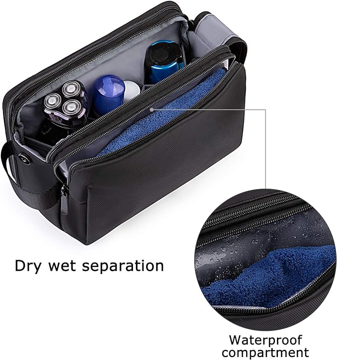 BAGSMART Toiletry Bag for Men, Travel Toiletry Organizer Dopp Kit Water-resistant Shaving Bag for Toiletries Accessories, Door Room Essentials,Green-medium - Image 3