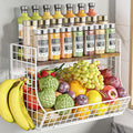 Magnetic Shelf for Fridge with Wood Lid, Fruit Potato and Onion Storage Bins, Pantry Organizers and Storage, Strong Magnetic Spice Rack for Refrigerator, Kitchen Counter and Laundry Room (X-Large) by Unknown