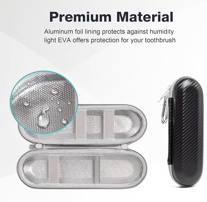 Nincha Hard Shell Electric Toothbrush Case - for Oral-B iO/Pro/Smart Series, Philips Sonicare Electric Toothbrush, Bigger Size Travel Case Fits all Powered Toothbrushes and Accessories Black - Image 5