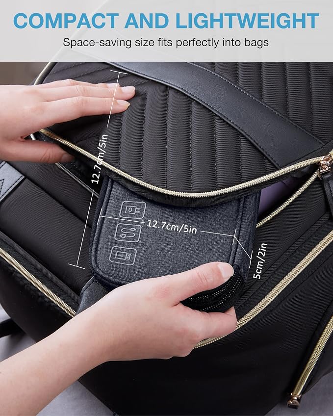 BAGSMART Electronics Travel Organizer for Cords Chargers Phones, Black | Double Layer, Travel Essentials, Tech Organizer Pouch, Cord organizer bag for Cables, Compact Travel Accessories - Image 7
