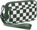 FODOKO Wristlet wallets for Women RFID crossbody bags with 4 Zippers | Checkered quilted nylon with credit card slots, cell phone organizer, and coin purse for travel and everyday carry by FODOKO