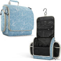 VENTURE 4TH Hanging Travel Toiletry Bag, 17 Compartments - Blue Flowers | Hangs on rails, hooks or doors; stands upright too. Removable TSA pouch. Water-resistant 900D Nylon, reinforced stitching. by VENTURE4TH