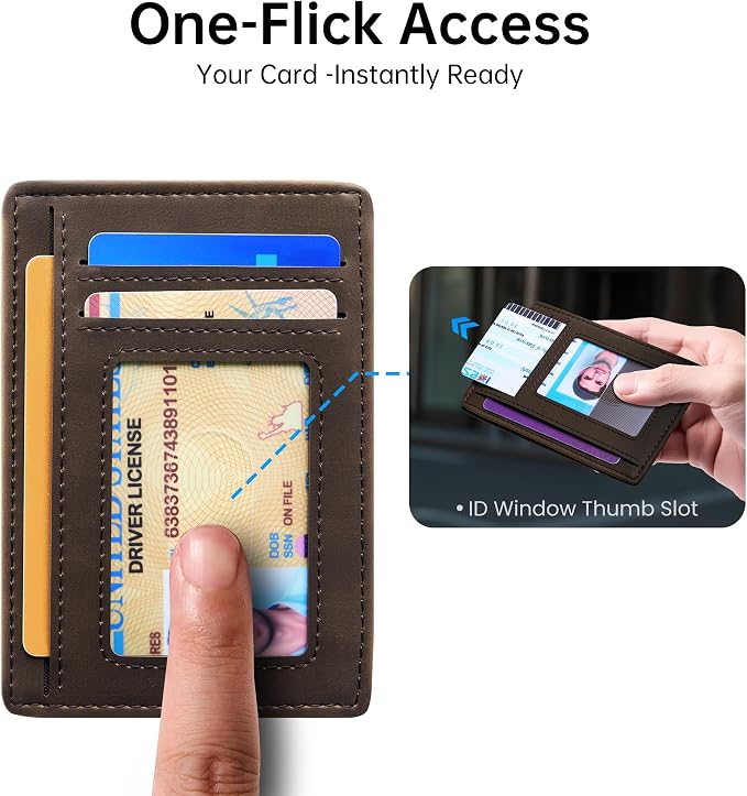 Chelmon Slim Wallet for Men, Minimalist Front Pocket RFID Blocking Credit Card Holder - Image 5