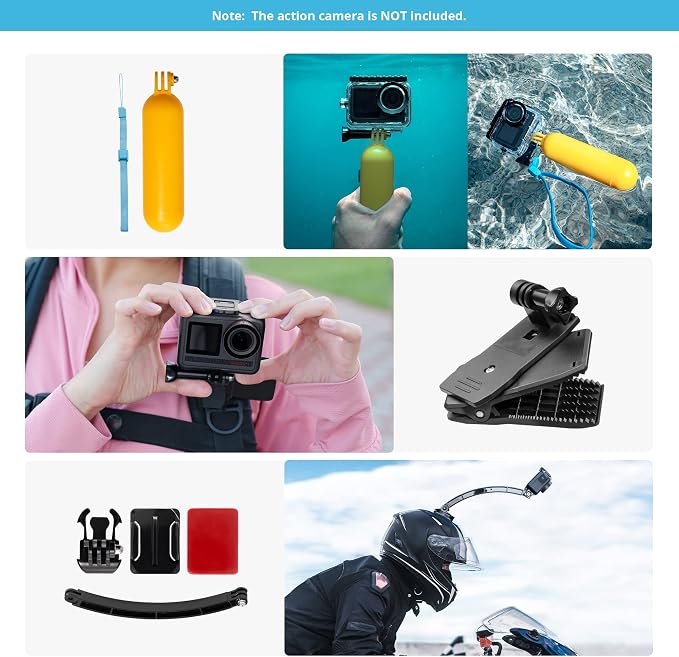 AKASO 60 in 1 Action Camera Accessories Kit | Compatible with AKASO EK7000/EK7000 Pro/Brave 4/Brave 7 LE/Brave 7/Brave 8/V50X/GoPro Hero 13 12 11 10/DJI Omso Action - Image 6