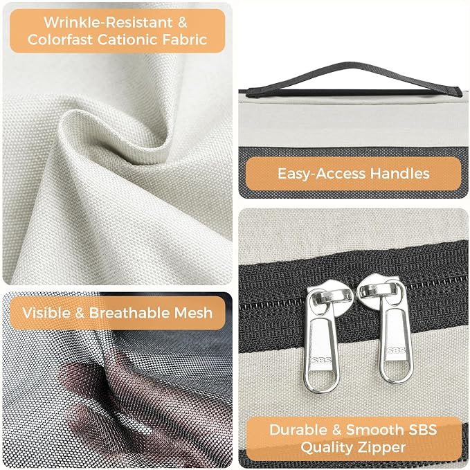 BAGAIL 8 Set Compression Packing Cubes, Expandable Luggage Organizer Bags for Travel Accessories (Beige) - Image 5