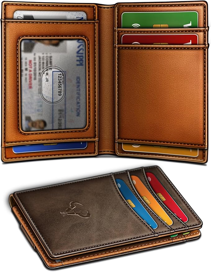 BULLIANT Magnetic Slim Leather Pocket Wallet Money Clip For Men 12Cards | RFID Blocking | Easy Access | Gift Boxed - Image 2