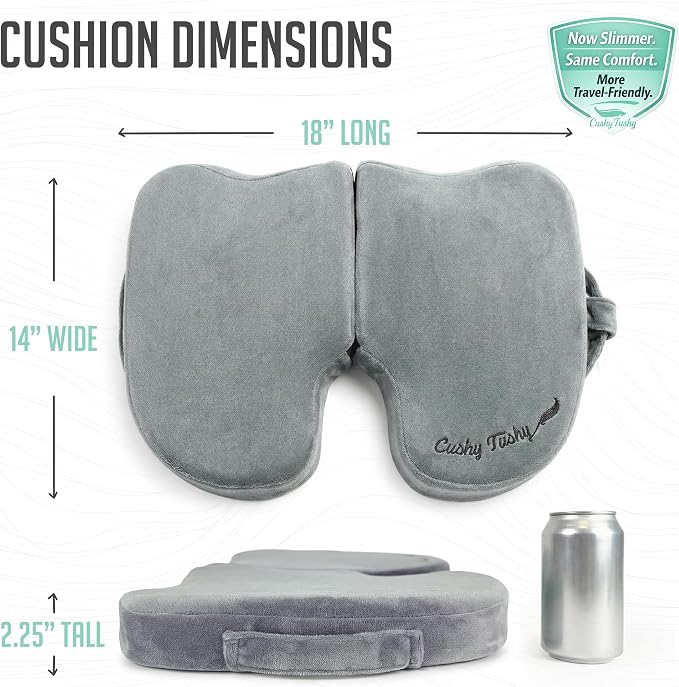 Premium Slim Foldable Travel Seat Cushion - for Relief of Lower Back, Sciatic, Butt and Tailbone Pain - for Home & Office Use, Perfect for Travel or Driving - Slim Coccyx Seat Cushion - Image 3