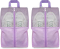 Shoe Bags For Travel, Used As For Storage or Shoe Travel Bag, Space Saving When Travelling With This Travel Shoe Bags For Packing, Waterproof Nylon Sneaker Bag. (Light Purple, 2 Pack, Medium) by HANOZI
