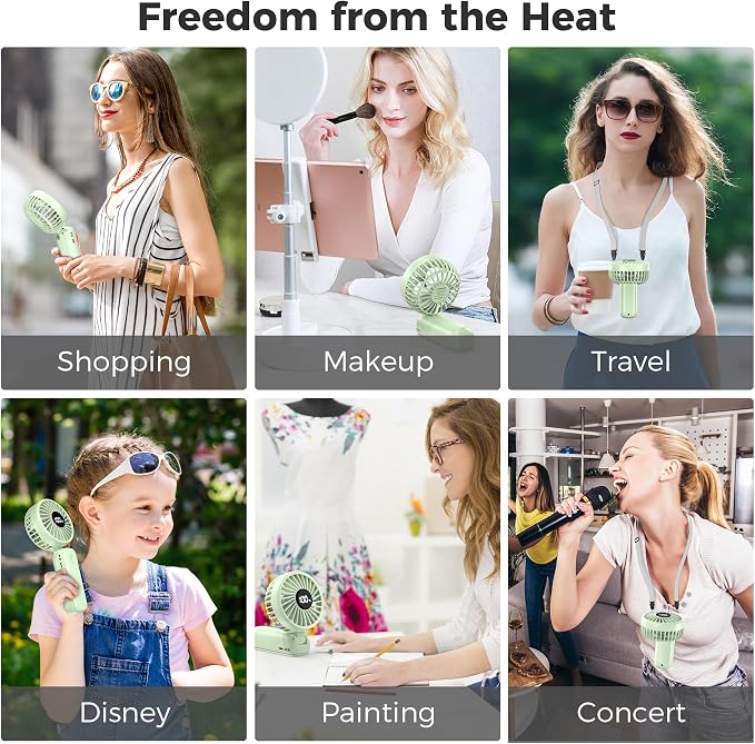 Handheld Fan Foldable, 5000mAh Rechargeable Hand Fans with Powerful Cooling, 4 Speeds, LED Display, Portable Fan for Travel,Concerts,Makeup,Lash,Outdoor Events,Gifts Women - Image 7