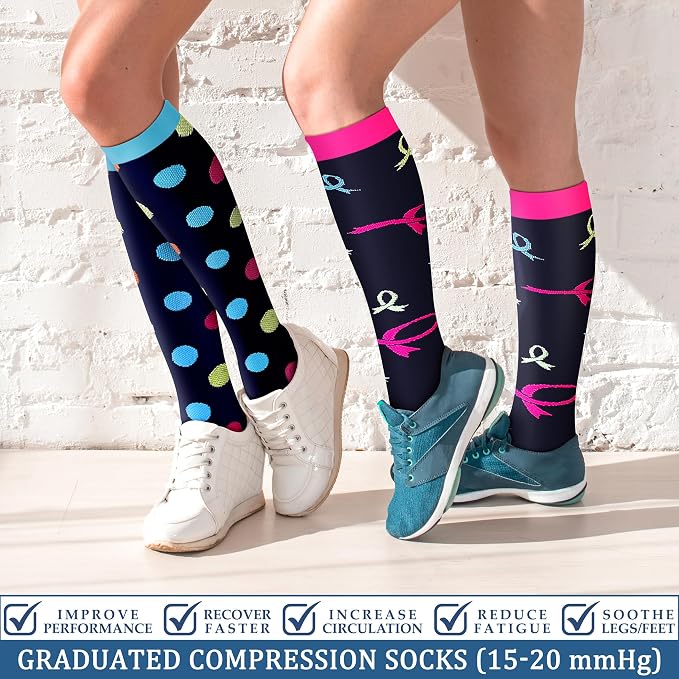 FEYHAY Copper Compression Socks (3 Pairs) 15-20 mmHg Circulation is Best Athletic & Daily for Men & Women, Running, Climbing - Image 2