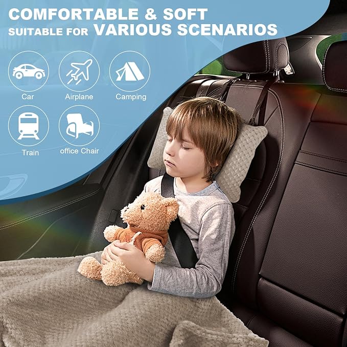 Travel Blanket Airplane Compact with Bag, Travel Essentials 3 in 1 Packable Airplane Blanket, Travel Pillow and Blanket Set, Inflatable Pillow, Luggage Sleeve & Backpack Clip (Camel) - Image 2