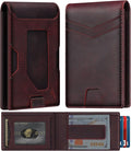 Slim Genuine Leather Wallet: Thin RFID Wallet 12+ Card Hold | Top Grain Leather Wallet with Magnetic Money Clip Inside - Minimalist Front Pocket Wallets - Gifts for Men with Gift Box by FURID