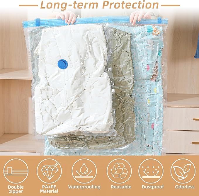 18 Pack Vacuum Storage Seal Bags for Travel with Cordless Electric Pump | Carry-on Packing Bags for Luggage and Suitcase, Space Saver Compression Clothes Storage Bag with Rechargeable Pump (18 Combo) - Image 7