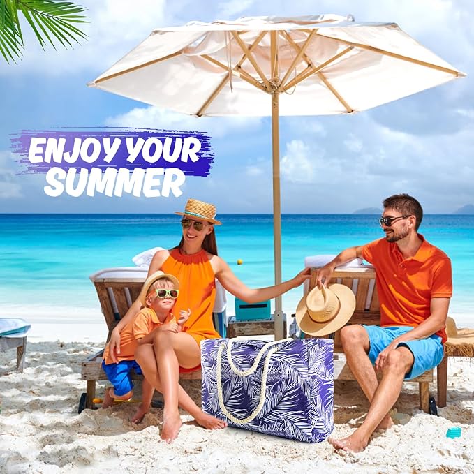 SRISE Large Beach Bag for Women & Men, Beach Bags Waterproof Sandproof, Travel Tote Bag, Swim Pool Bag for Family Outdoor - Image 3