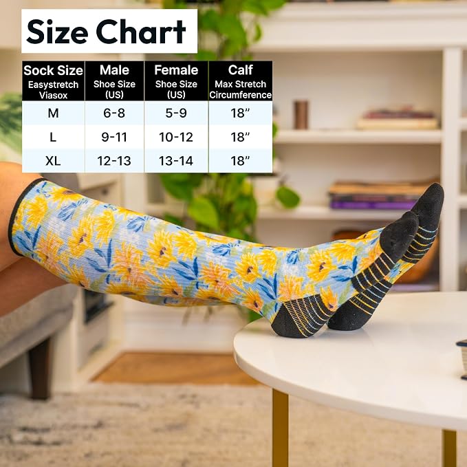 Viasox Compression Socks for Women and Men, Knee High Socks 12-15 mmhg Circulation Support for Flight, Travel, Daily - Image 5
