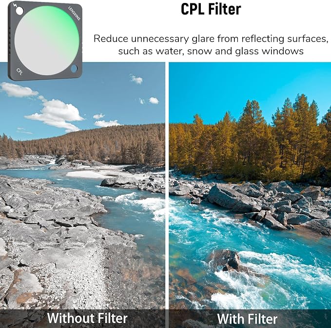 4-Pack Lens Filter Set ND8 ND16 ND32 CPL for DJI Action 2 Camera | QR Magnetic Design, ND CPL Filter Kits, Lens Protector Accessories for DJI Action 2 Vlogging Shooting Photography - Image 6