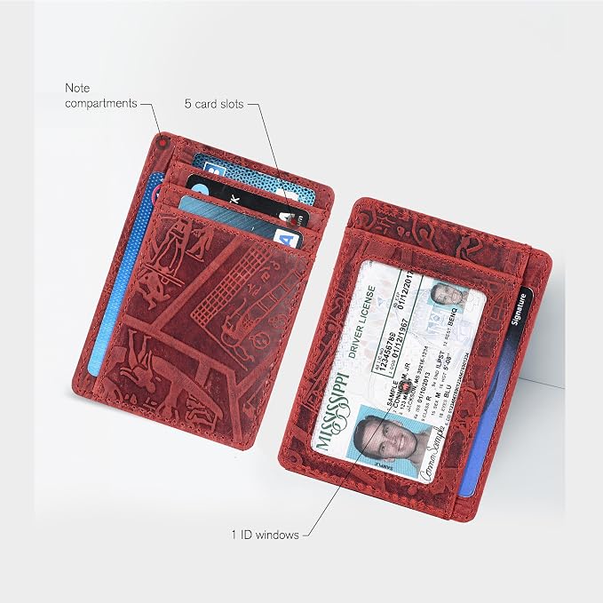 Oak Leathers Leather Wallet Slim Design - RFID Card Holder Men Women - Image 2