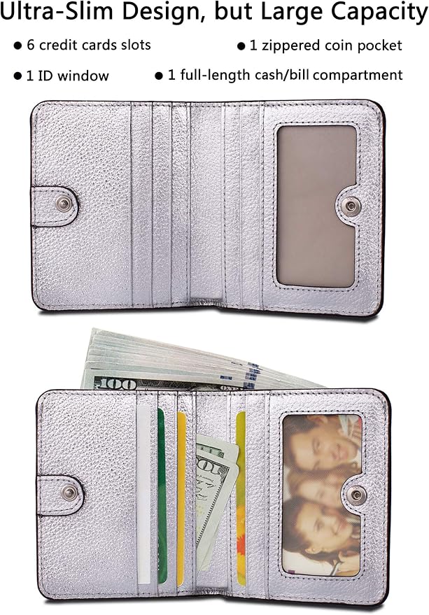 Small Leather Wallet for Women, Ladies Credit Card Holder RFID Blocking Women's Mini Bifold Pocket Purse - Image 2