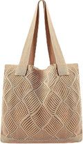 COOKOOKY Crochet Beach Tote bag Summer Beach Bag for Women Aesthetic Mesh Tote Bag Hippie Bag Knit Bag by COOKOOKY