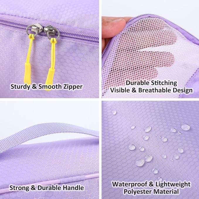 Packing Cubes for Suitcases, 5 Set Travel Luggage Organizer Bags and Storage Packing Cubes for Women Men, Purple - Image 7