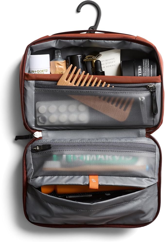 Bellroy Hanging Toiletry Kit 3L, Travel Toiletry Bag - Clay | 3L hanging toiletry bag for men and women, designed for travel - Image 4