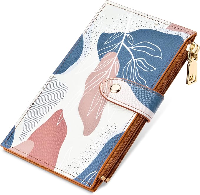 Travelambo RFID Wallet Women Large Size Bifold Multi Card Wallet Case with Zipper Pocke Credit Card Holder for Women - Image 9