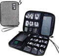 Lcsmaokin Electronics Travel Organizer,Portable Waterproof Electronic Travel Storage Bag for Small Charging Cord Storage,Charger,Small Electronics,SD Card etc,for Travel,Business -Grey Black by Lcsmaokin