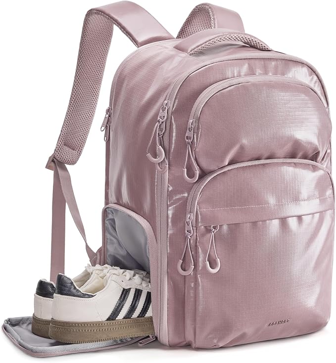 BAGSMART 30L Travel Backpack, 15.6 Inch Carry On Backpack Flight Approved, Water Resistant Weekender Bag Daypack, Rose Purple by BAGSMART