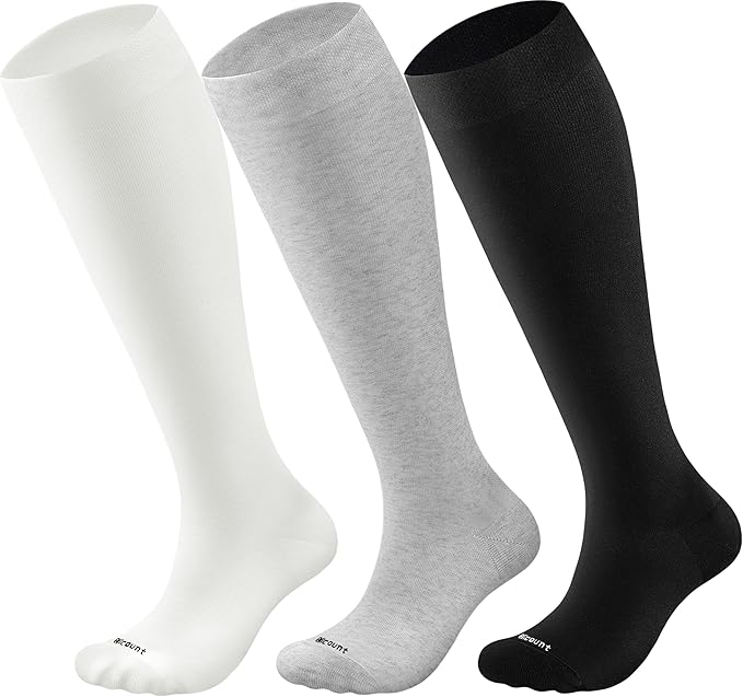 Cotton Compression Socks for Women&Men 15-20mmHg Knee High Cute Support Sock for Nurses, Pregnant Women, Travel by Blicount